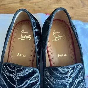 Christian Louboutin Colonnaki Flat velours Bengale size 46.5 Christian Louboutin COLONNAKI Mens Velvet Glitter Flat  main image 4